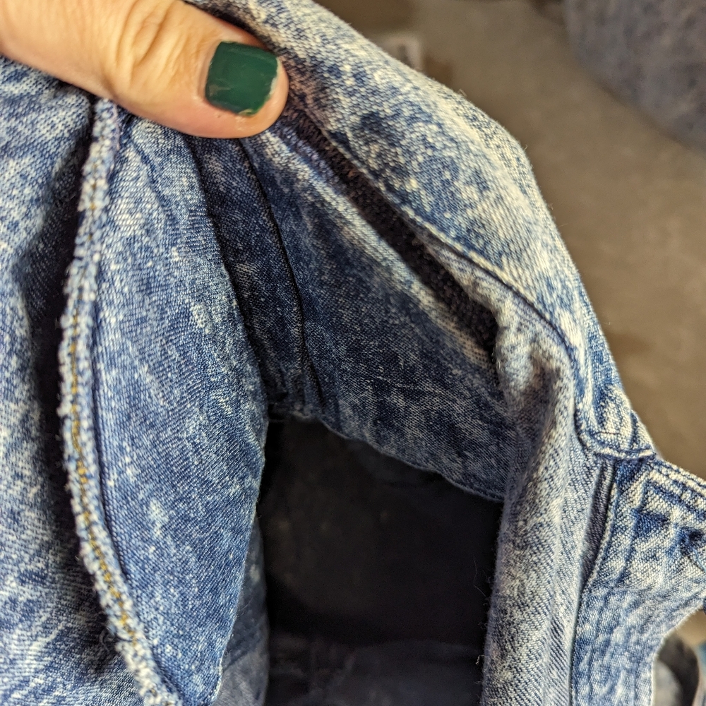 Vintage 80s sailor acid washed jean shirt and pants set - Picture 7 of 15